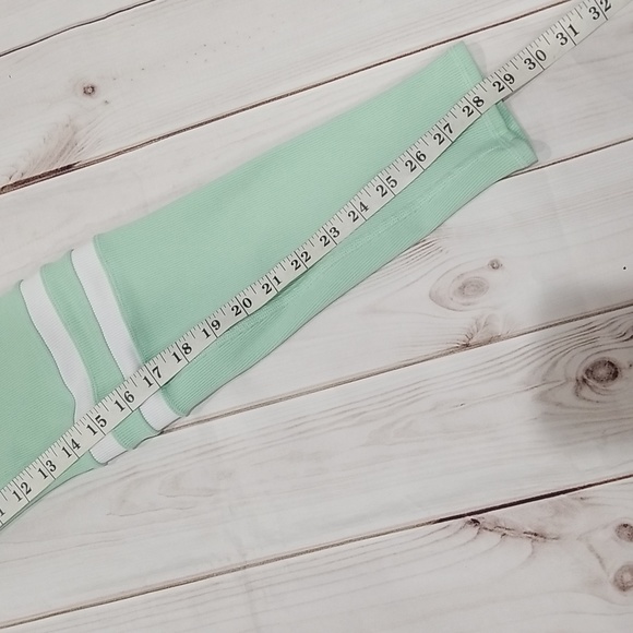 Alo Yoga High Waist Legit Leggings Size Small Mint Green and White Strip… - Picture 9 of 9